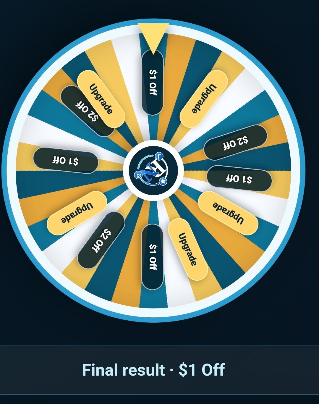 Colorful instant-prize wheel shown on the rewards kiosk